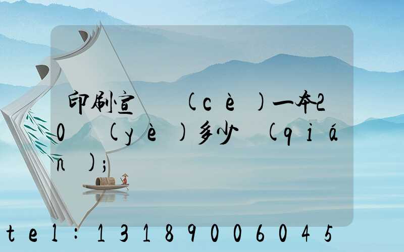 印刷宣傳冊(cè)一本20頁(yè)多少錢(qián)