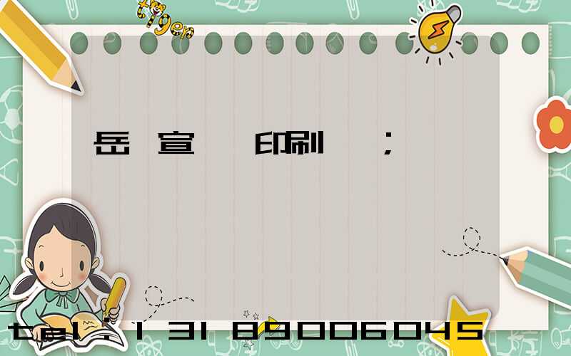 岳陽宣傳冊印刷設計