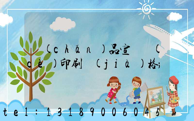 產(chǎn)品宣傳冊(cè)印刷價(jià)格