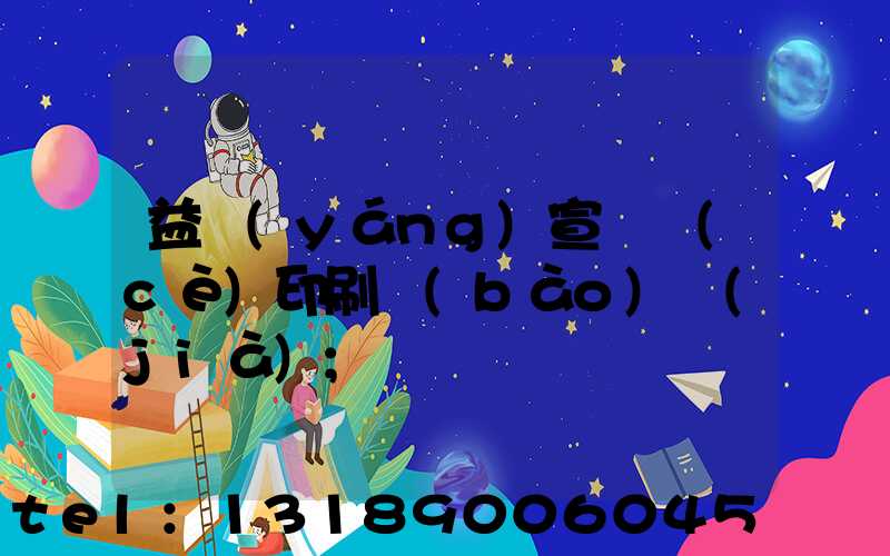 益陽(yáng)宣傳冊(cè)印刷報(bào)價(jià)